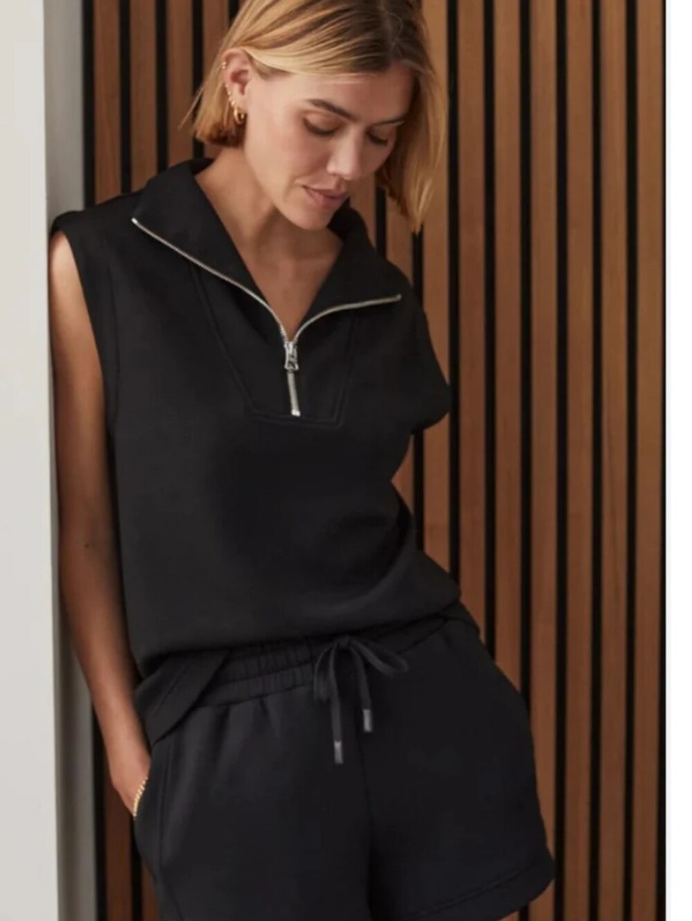 Lane Bryant LIVI Black Half Zip Up Shirt
